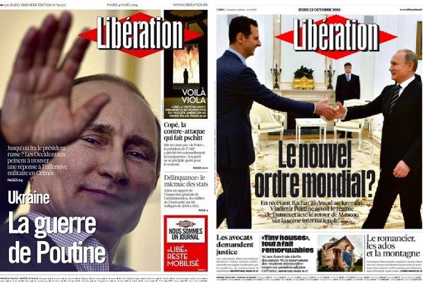 Les dix unes qui prouvent que Libération fait de la propagande pro-Poutine