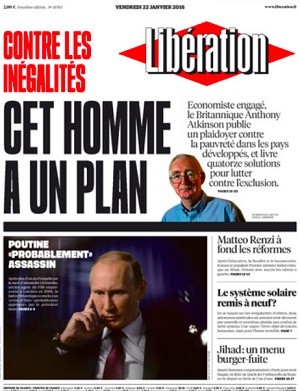 Les dix unes qui prouvent que Libération fait de la propagande pro-Poutine