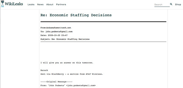 Wikileaks : Obama a-t-il menti au sujet des mails d'Hillary Clinton ?