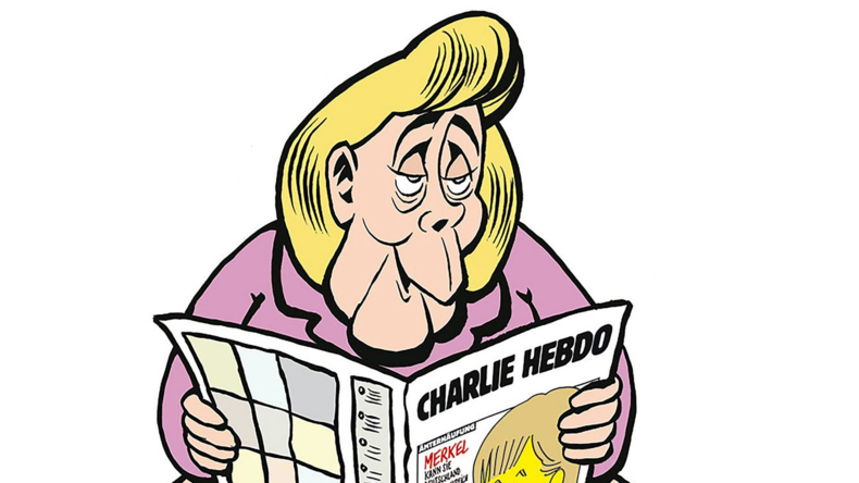 Charlie Hebdo lance sa version allemande avec un dessin d'Angela Merkel aux toilettes