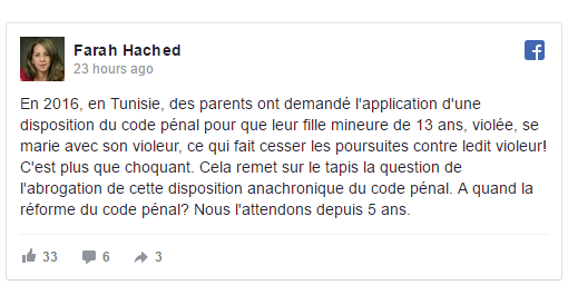 La justice tunisienne valide le mariage d'une fille de 13 ans et du violeur dont elle est enceinte