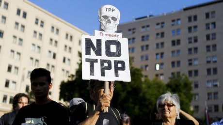 Une manifestation anti-TPP au Chili.