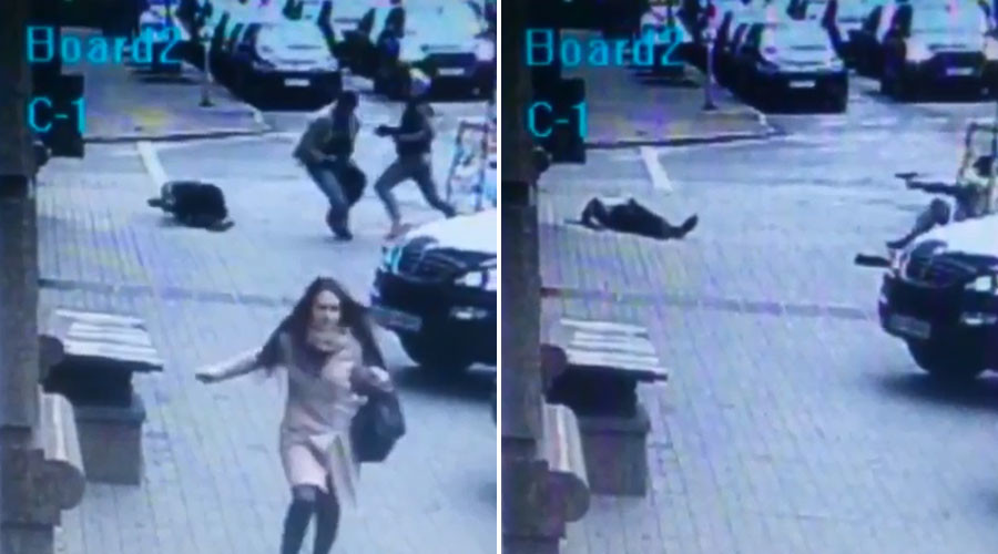 Une caméra de surveillance a filmé le meurtre de sang-froid d'un ancien député russe à Kiev (VIDEO)