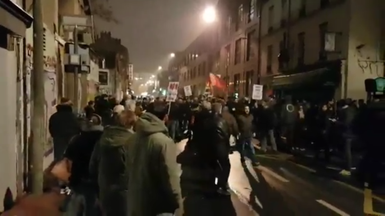 Manifestation contre l'installation du local des Patriotes de Philippot à Saint-Ouen (IMAGES)