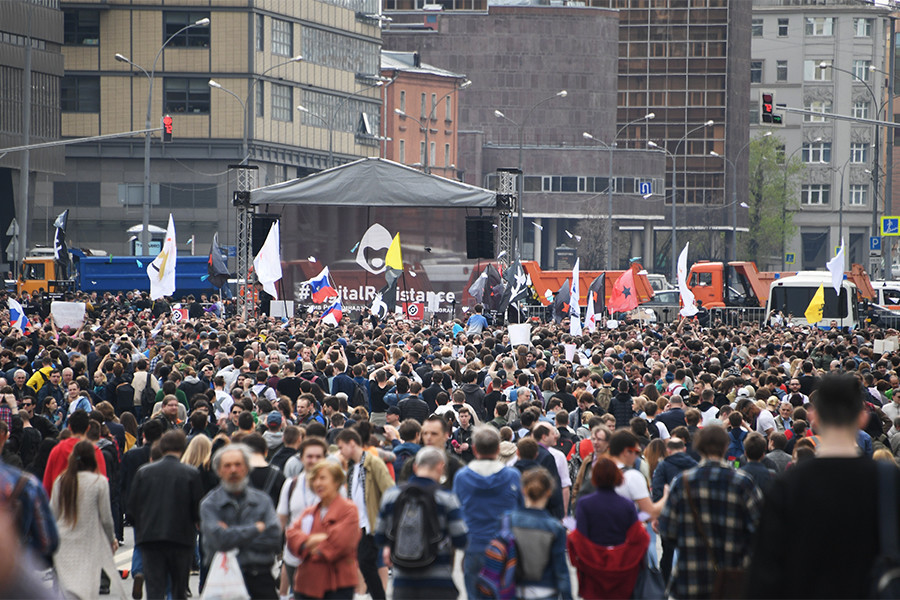 Manifestation à Moscou contre le blocage de la messagerie Telegram (IMAGES)