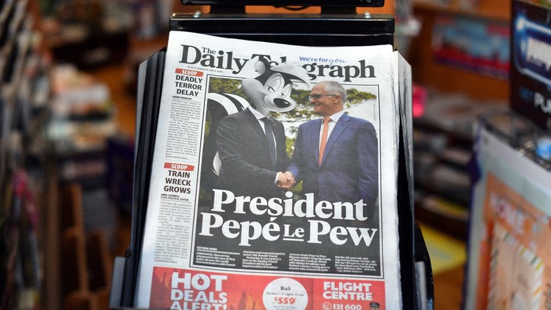 «Président Pépé le putois» : la une d'un quotidien australien dépeint Macron en mouffette rayée