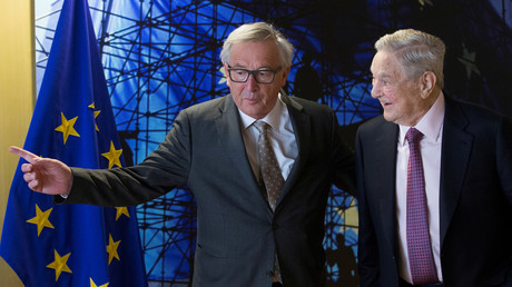Jean-Claude Juncker et George Soros en avril 2017, photo ©Reuters/Pool