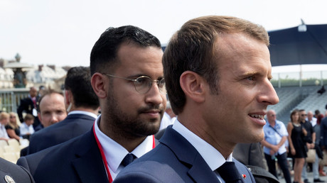 Alexandre Benalla et Emmanuel Macron, le 14 juillet 2018, illustration