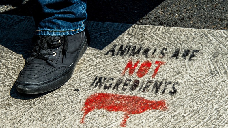 Marseille : des vegans protestent devant une boucherie contre la consommation de viande