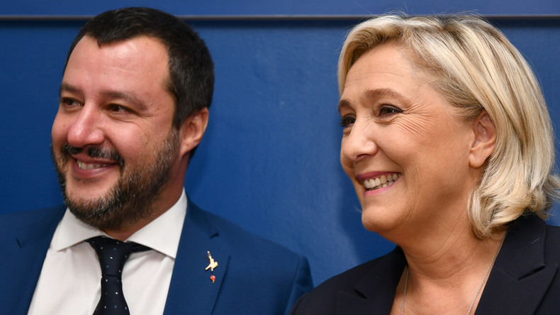 Au côté de Matteo Salvini, Marine Le Pen tire à boulets rouges sur le «mondialisme» et l'UE (VIDEO)