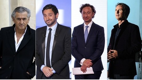 De gauche à droite : Bernard-Henri Levy, Cyril Hanouna, Stéphane Bern et Thierry Lhermitte 