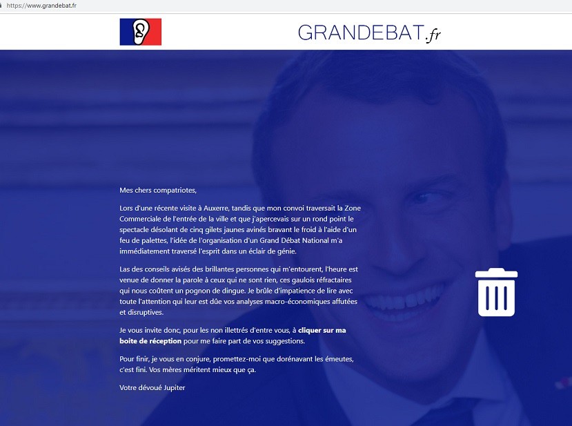 Le site du grand débat national plusieurs fois parodié