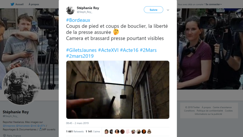 Acte 16 à Bordeaux Une Journaliste Indépendante Violemment