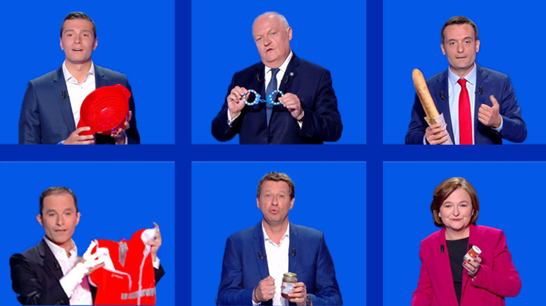Passoire, menottes ou gilet de sauvetage : la séquence insolite du débat des Européennes (VIDEO)