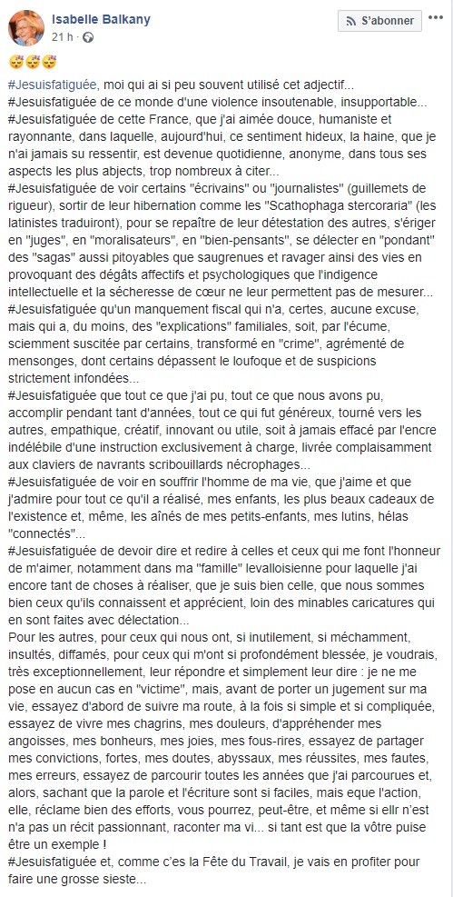En amont du procès qui vise son couple, Isabelle Balkany a tenté de se suicider