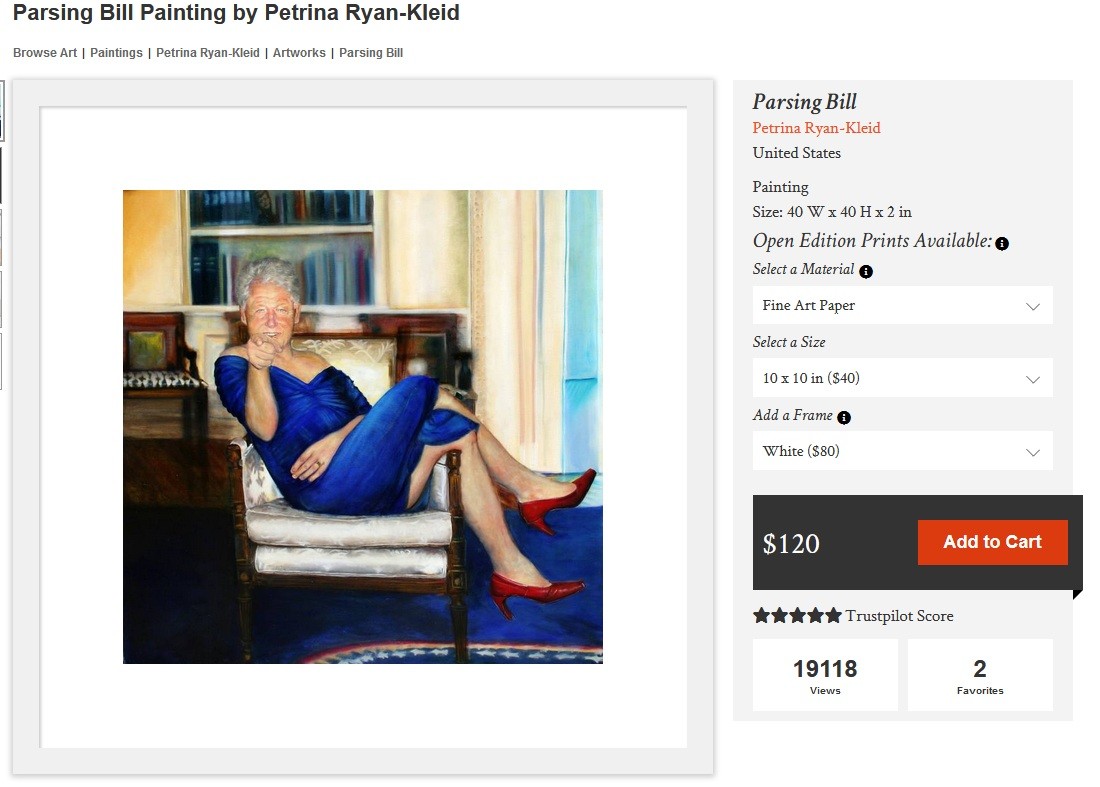 Un tableau de Bill Clinton vêtu d'une robe et de talons a-t-il été retrouvé chez Jeffrey Epstein ?