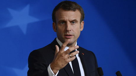 Emmanuel Macron lors de la conférence de presse à l'issue du sommet européen, le 18 octobre 2019, à Bruxelles (image d'illustration).