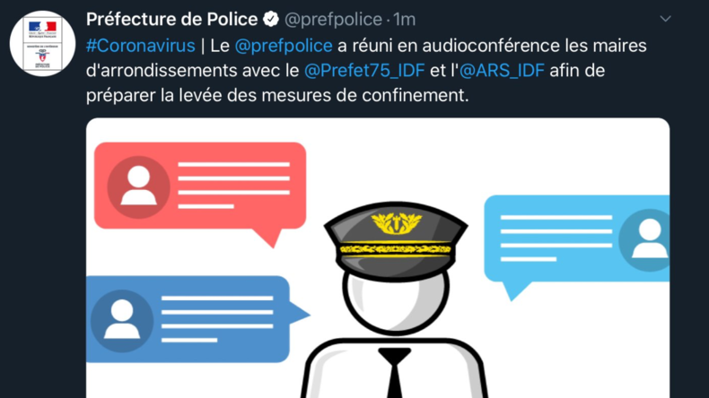 Bourde : sur une infographie, la préfecture de Paris représente Lallement avec un emblème vichyste