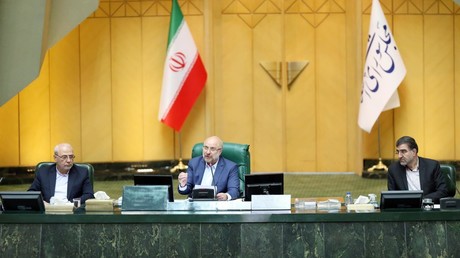 L'ancien maire de Téhéran a prononcé son premier discours depuis son élection à la présidence du parlement iranien. le 31 mai 2020 à Téhéran)