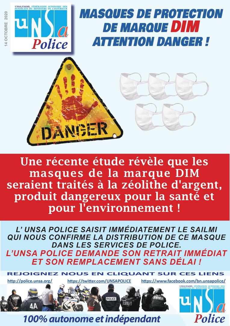 L'Etat demanderait à ses fonctionnaires de ne plus porter les masques DIM potentiellement toxiques