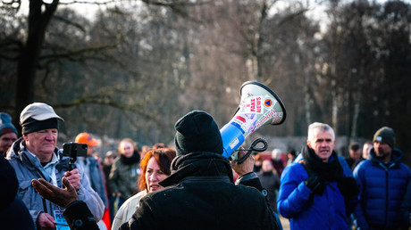 Manifestation à  Apeldoorn (Pays-Bas) le 31 janvier 2021 contre les mesures de lutte contre le covid-19 (image d'illustration).