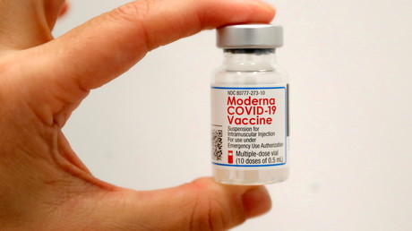 Un flacon du vaccin de Moderna à New-York, le 29 janvier 2021 (image d'illustration).