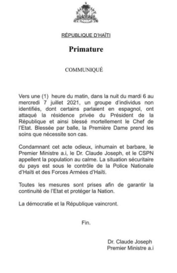 Le président haïtien Jovenel Moïse assassiné dans sa résidence privée