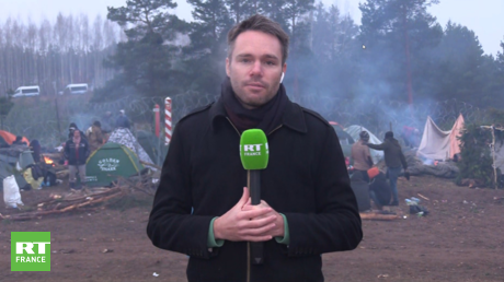 Notre reporter Antoine Cléraux à la frontière polono-biélorusse, le matin du 11 novembre.
