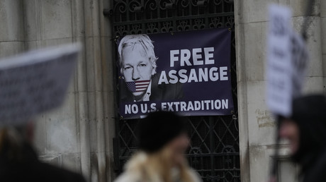 Une manifestation en faveur de Julian Assange à Londres.