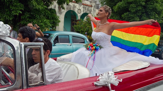 Married transsexual bride