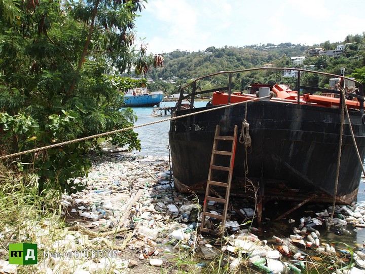 female crew research microbead pollution in sea