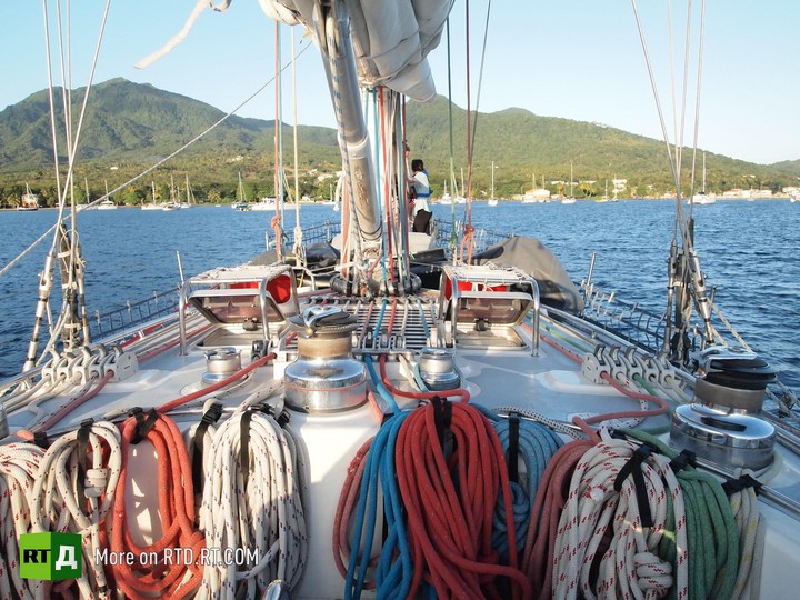 female crew research microbead pollution in sea