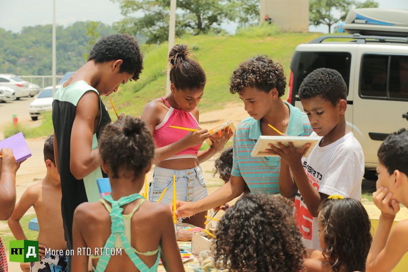 Rio favela children in city of God