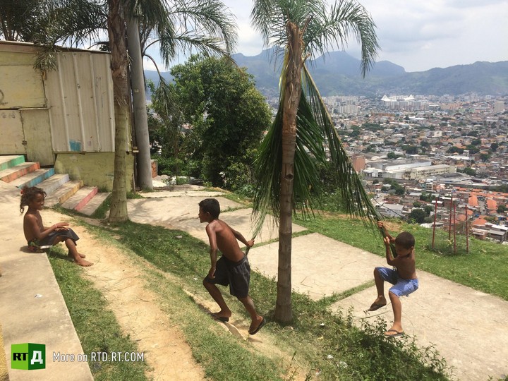 Rio favela children in city of God