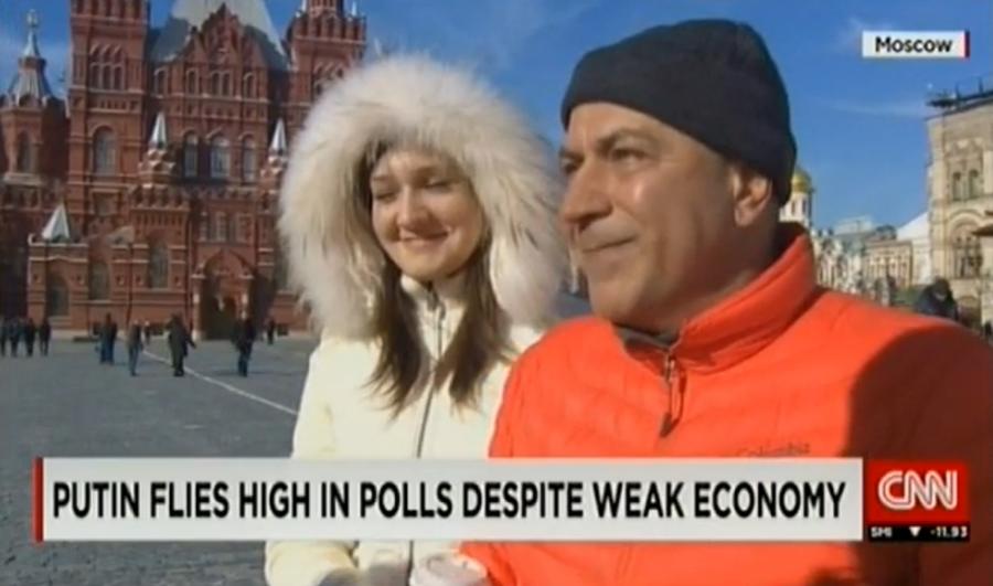 Корреспондент CNN не смог найти на Красной площади ни одного критика Владимира Путина