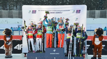 Победители и призёры смешанной эстафеты на чемпионате Европы по биатлону