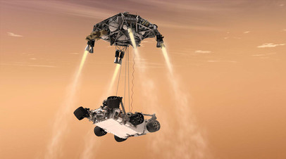 Посадка марсохода Mars 2020 в представлении художника