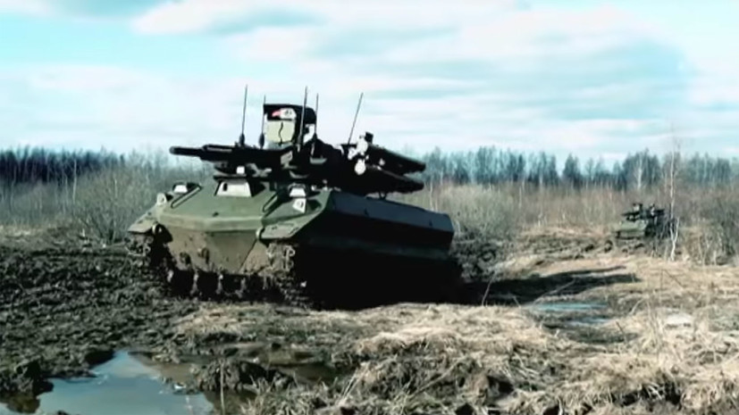 Опубликованы кадры испытаний боевого комплекса «Уран-9»