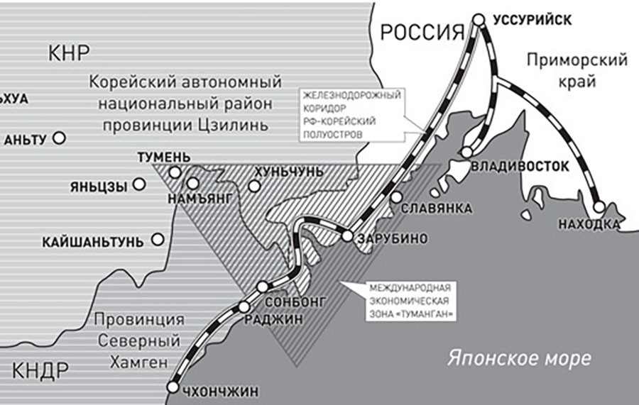 Карта приморского края и кореи