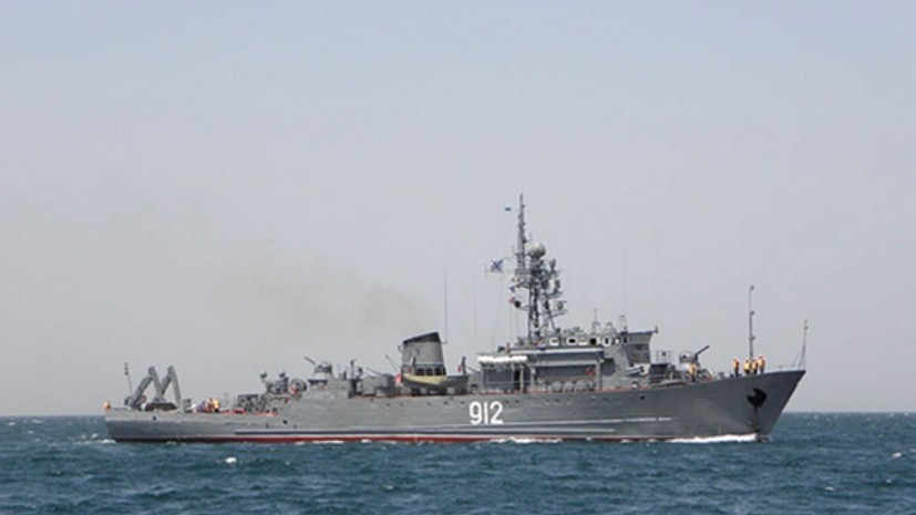 Морской тральщик ЧФ провёл противоминные учения в Средиземном море