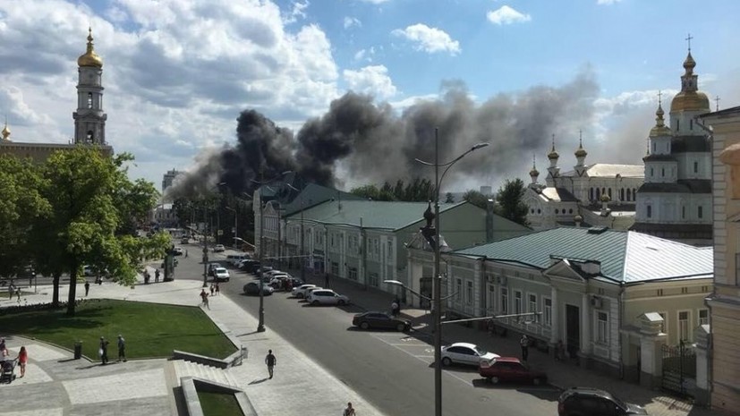 В Харькове произошёл крупный пожар в инженерно-педагогической академии