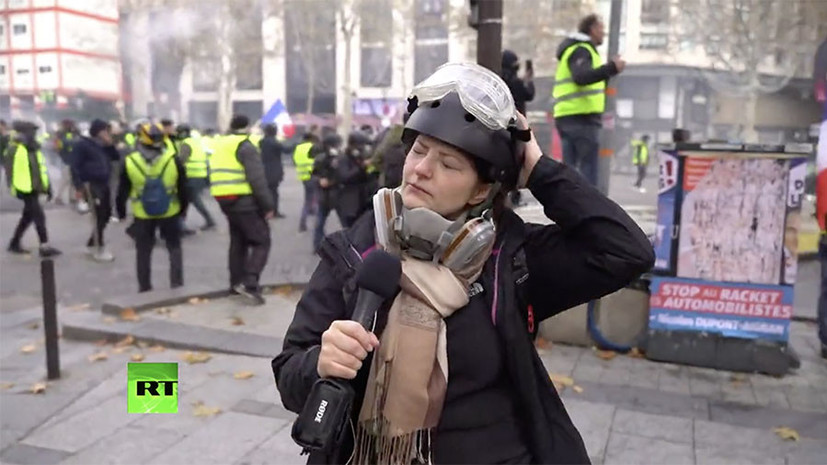 В протестах в Париже пострадали сотрудники RT и стрингер Ruptly
