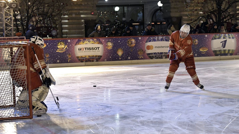 Putin Went Out On The Ice Rink On Red Square In The Match Of The