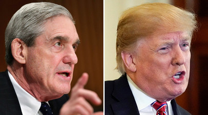 Спецпрокурор Роберт Мюллер и президент США Дональд Трамп