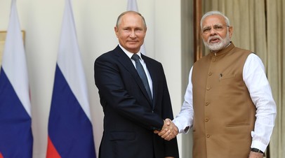 Владимир Путин и Нарендра Моди
