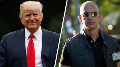 Президент США Дональд Трамп и основатель Amazon Джефф Безос