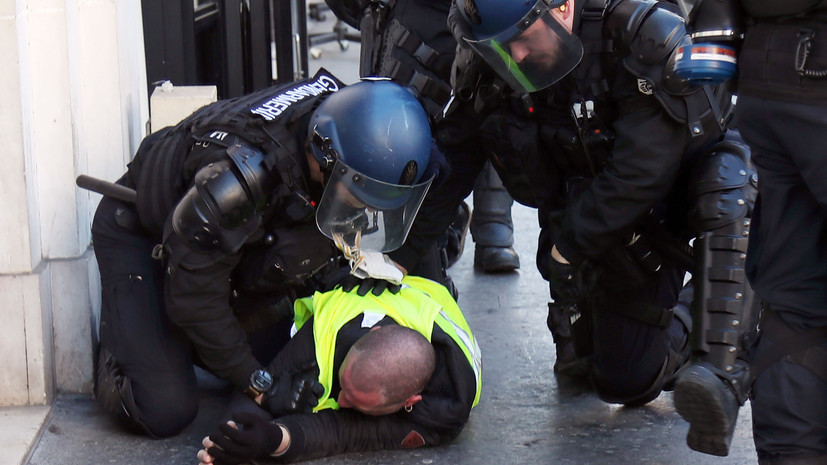 Число задержанных в ходе протестов «жёлтых жилетов» в Париже увеличилось до 28