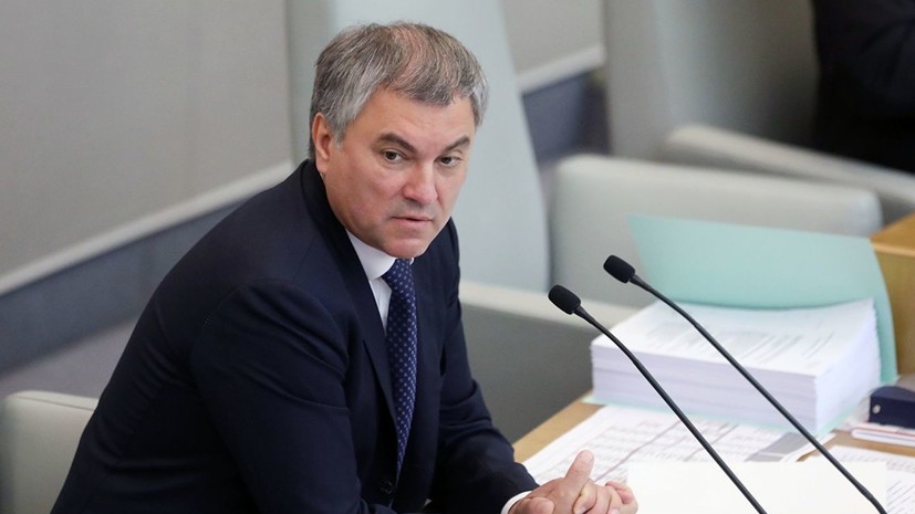 Володин остановил выступление Орешкина в Думе