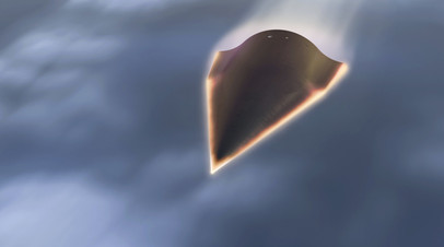 Кадр компьютерной анимации полёта Hypersonic Test Vehicle 2 (HTV-2)