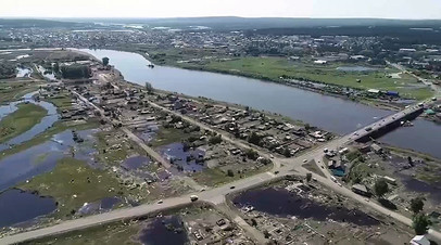 Город Тулун в Иркутской области после паводка